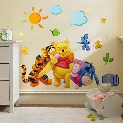 Disney Winnie The Pooh Families Wall Sticker Decal Boys Girls Nursery Kids Room • £6.99