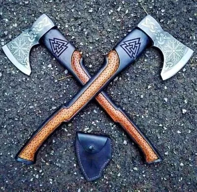 2pc Lot -Medieval Warrior Functional Battle Viking Axe Forged High Carbon Steel • $140