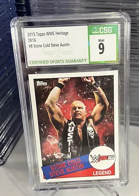 Stone Cold Steve Austin 2015 2k16 #8 Topps Heritage Csg 9 • $141.77