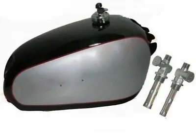 For 1950 Bsa Golden Flash A10 Black Silver Fuel Petrol Tank With Tap & Cap • $612.93