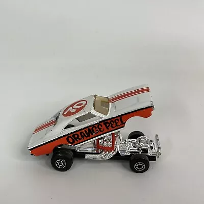 Vintage Matchbox 1971 Diecast  ORANGE PEEL  Dodge Charger Funny Car #74 White HK • $19.99