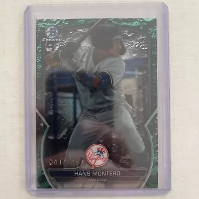 2023 Bowman Chrome Hans Montero Aqua Lunar Refractor /125 - Yankees • $4.99