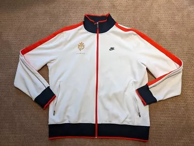 Nike Manny Pacquiao Track Jacket Men's XL White Red Blue Logo Full Zip Boxing • $62.55