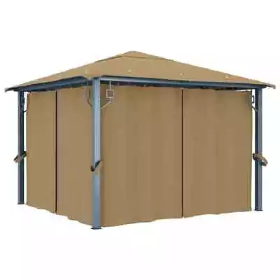 VidaXL Gazebo With Curtain 300x300 Cm Taupe Aluminium • $556.25