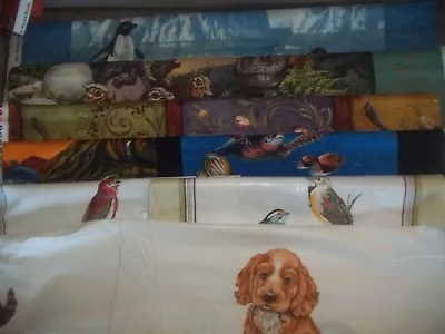 ANIMAL PANEL LODGE Wildlife Ocean Cotton Quilt Fabric U-PICK READ For INFO • $4.95