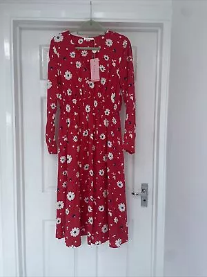 Finery Red Floral Midi Tea Dress. Spring  • £10