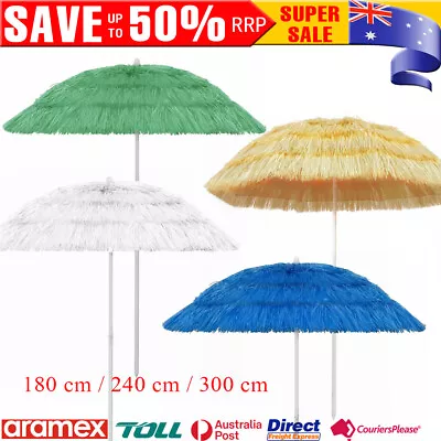 $70.79 • Buy Hawaii Style Beach Sun Shade Umbrella Outdoor Garden Yard Tilting Tiki Parasol