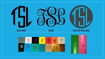 3  Vinyl Monogram Cup Laptop Decal Choose Color And Style • $2.95