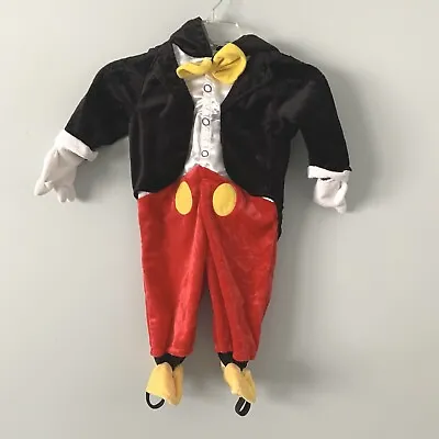 Disney One Piece Infant Mickey Mouse Bow Tie Dress Up Costume 9- 12 Mo • $14.99