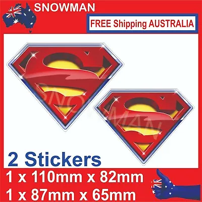 SUPERMAN Super Hero  S   2 X STICKERS Truck Ute Bumper 4WD • $4.39