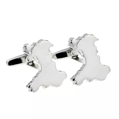 Map Of Wales Silver Coloured Cufflinks                                   X2AJ970 • £8.99