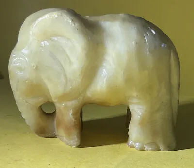 SMALL ONYX/MARBLE ELEPHANT About 2.5 Inches High (X2) • £4.50