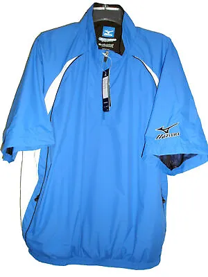 Mizuno Windlite Rain Top (Royal/White Medium) 1/2 Sleeve Pullover New • $89.99