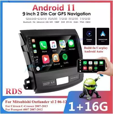 9  1+16GB Android 11 Radio Stereo GPS Navi For Mitsubishi Outlander Xl 2 2006-12 • $161.73