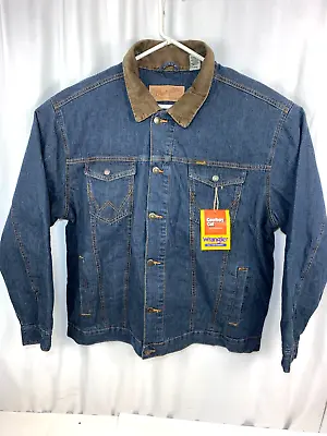 Wrangler Denim Jacket Authentic Western Jacket Flannel Lined Men's Size XL • $59.55