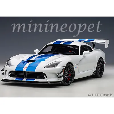 AUTOart 71731 DODGE VIPER GTS-R COMMEMORATIVE ACR 2017 1/18 WHITE W BLUE STRIPES • $197