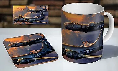 B52 Bombers Artwork Tea / Coffee Mug Coaster Gift Set • £8.85