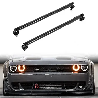 2pc Adjustable Front Bumper Lip Splitter Spoiler Strut Rod Tie Support Bar Black • $13.99