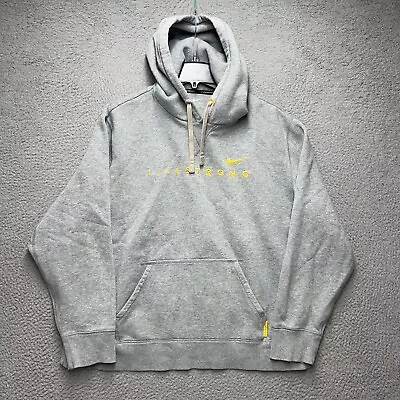 Nike Livestrong Hoodie Mens 2XL Gray Sweatshirt Pullover Kangaroo Pocket • $27.96