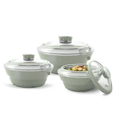 £35.89 • Buy Jaypee Hot Pot Thermal Insulated Casserole Food Warmer Serving Dish-3Set Green