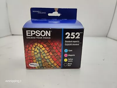 Epson 252 Black/Cyan/Magenta/Yellow Ink Cartridge Genuine OEM New Sealed 2026 • $29.99