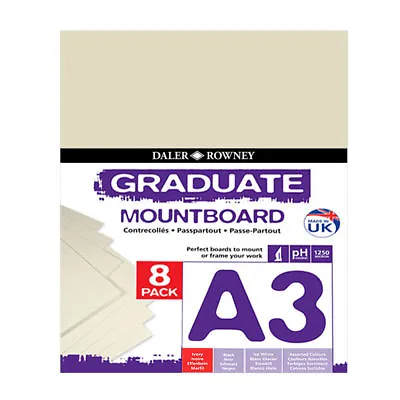 Ivory A3 Graduate Mountboard (Pack Of 8) 1200mic 1.2mm Thick • £7.99