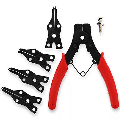 ABN | Snap Ring Pliers Set – 5 Pc Interchangeable Jaw Head C Clip Pliers Set • $9.99