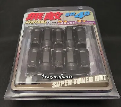 MUTEKI SR48 Wheel Lug Nuts 12X1.5 Acorn Rim Extended Open End - Black • $44.74