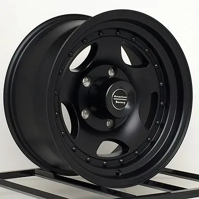 15 Inch Black Wheels Rims American Racing AR23 All Satin Black 5 Lug AR235865B • $664