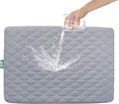 Pack N Play Sheets Waterproof Baby Crib Mattress Pad Cover Quilted 39 X27  Gray • $18.99