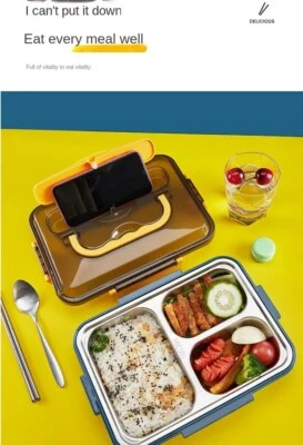 £10.99 • Buy Lunch Box With Compartments, Bento Box, Kids Lunchbox, Metal Lunch Box, Eco Safe