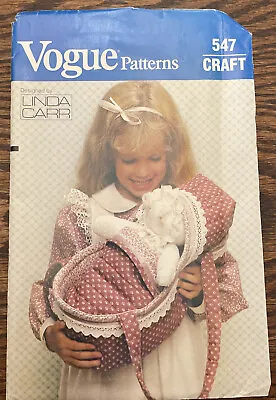 Vintage Vogue Pattern Doll Carrier And Coverlet Toy • $10.97
