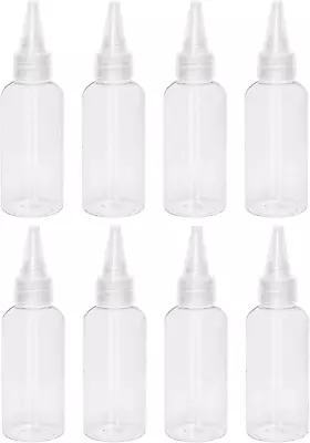 Penta Angel 2oz Plastic Squeeze Bottles 8Pcs Small Clear Empty Squirt Bottle Top • $18.15