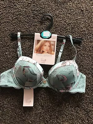 M&s Rosie For Autograph Lt Blue Mix Silk Blend Balcony Bra Uk Size 36a • £9.45