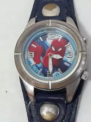 Vintage Silver Tone Marvel Spider-Man Men's Watch ~ TESTED ~ Ships FREE • $19.95