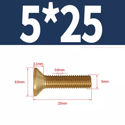 M2 - M8 Solid Brass Phillips Machine Screws Countersunk Flat Head Bolts DIN965 • £2.87