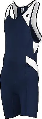 Russell Athletic Men Wrestling Sprinter Singlet Suit Medium Navy Blue/White • $16.99