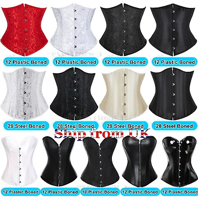 Jacquard Underbust Corset Tops Waist Training Burlesques Boned Bustier Cincher@ • £14.79