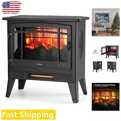 Vintage Electric Fireplace Infrared Heater - Adjustable Flame Effects Remote... • $399.99