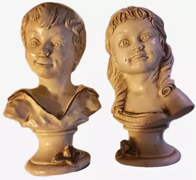 VTG 1962 Universal Statuary Corp Chicago 22 S745B & S745G Boy And Girl Busts • $29.95