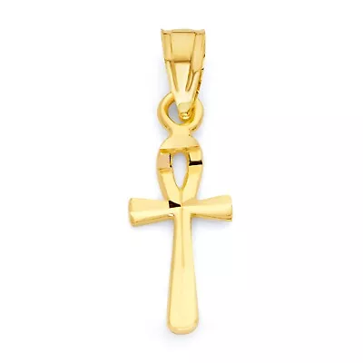 Solid Gold Ankh Pendant In 10k Or 14k Symbol Of Life Pendant Gifts For Her • $99.99