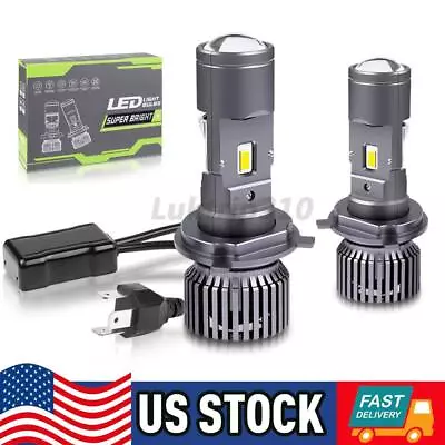 2X H4 9003 Mini Bi-LED Projector Lens 100W 50000LM Hi/Lo Headlight Retrofit Kit • $35.98