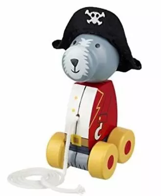 £7.99 • Buy IMPERFECT Wooden Pirate Dog Pull Along Orange Tree Toys
