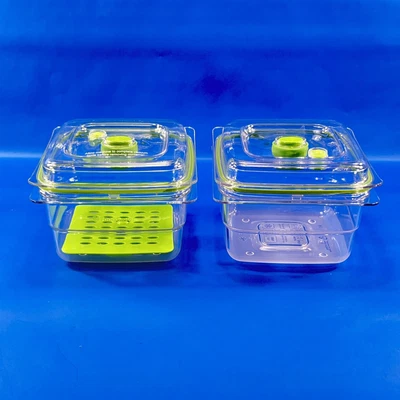 $29.99 • Buy FoodSaver Branded Storage Containers (2) - 5 Cup Capacity And 1 Produce Rack