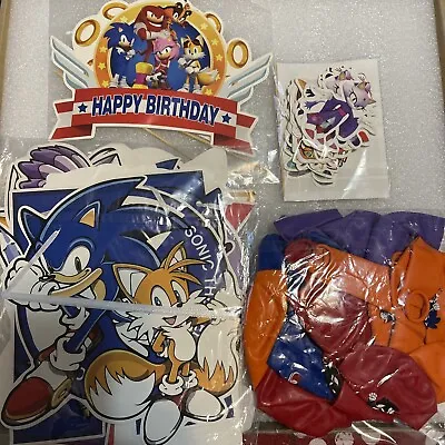 $20 • Buy Sonic Birthday Party Decorations Happy Birthday Banner Balloons Cake Decorati