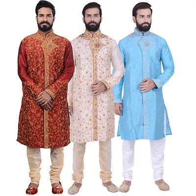 Ethnic Men's Indian Bollywood Kurta Sherwani 2pc Suit (Worldwide Postage) • £49.99