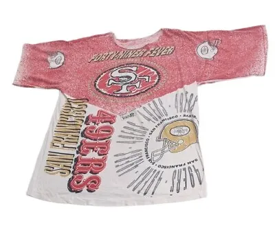 49ers Fever All Over Print Magic Johnson Ts Team NFL Single Stitch T Shirt  • $54.95