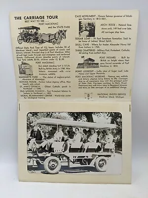 Vintage 1950's Souvenir Photo Mackinac Island Carriage Ride Mackinac Bridge • $24.99