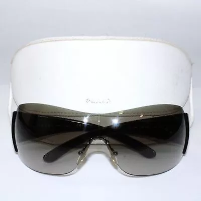 Prada SPR 22M Shield Wrap Black Frame Sunglasses W/White Case • $66