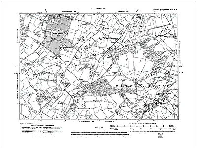 East Hoathly Halland Easons Green Old Map Sussex 1911: 41SW Repro • £18.99